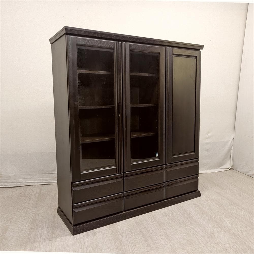 美品　大雪木工　リビングボード　サイドボード　キャビネット　飾り棚　ハイボード