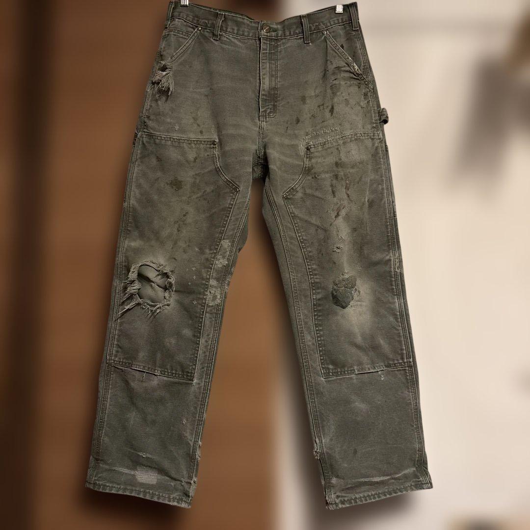 n*e様 Carhartt ダブルニー ペインターパンツ カーキ色 34×30