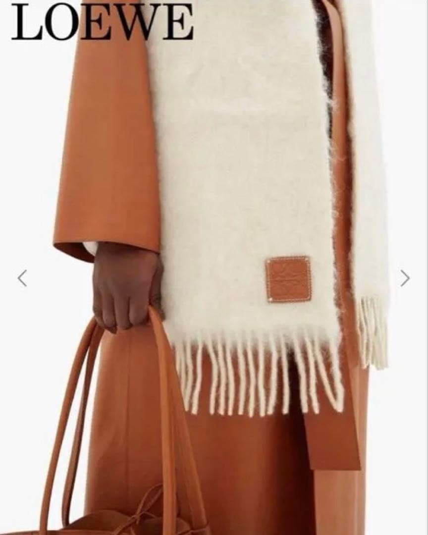 LOEWE アナグラム モヘアブレンド マフラー ホワイト