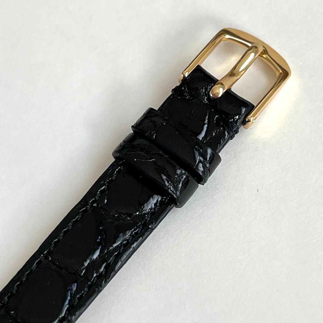 新品未使用　ワニ革　カイマン引き通し時計ベルト　10mm 黒