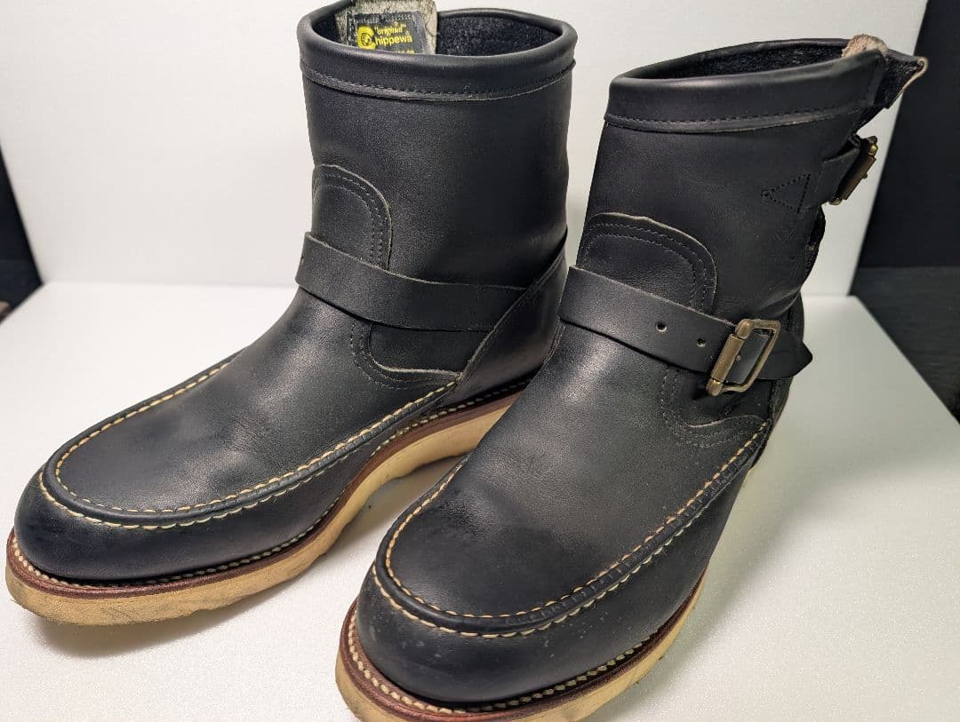 【USA製】チペワ 7インチ モックエンジニアブーツ 97879 黒 8E