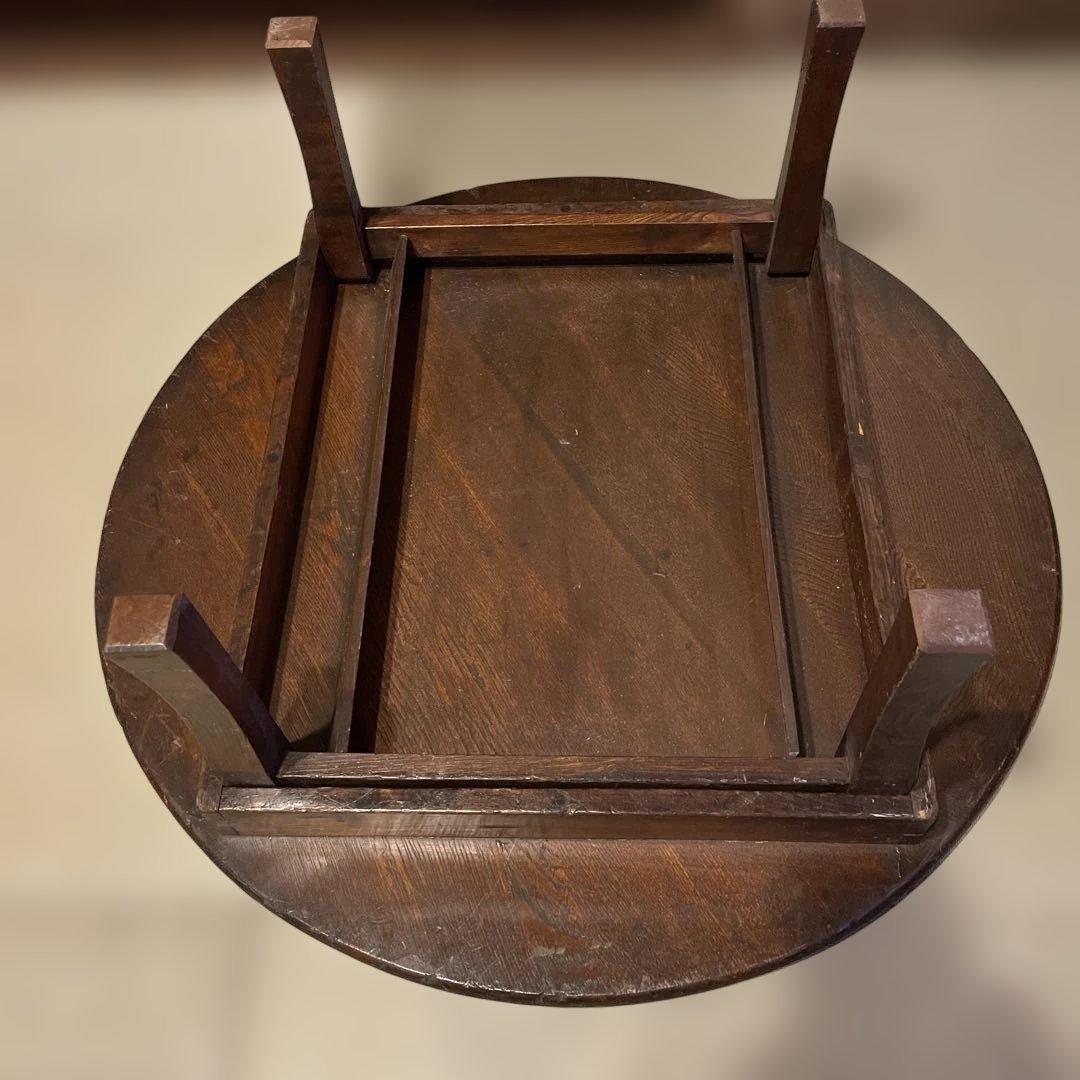 ちゃぶ台　木製円形テーブル 約70cm ダークブラウン