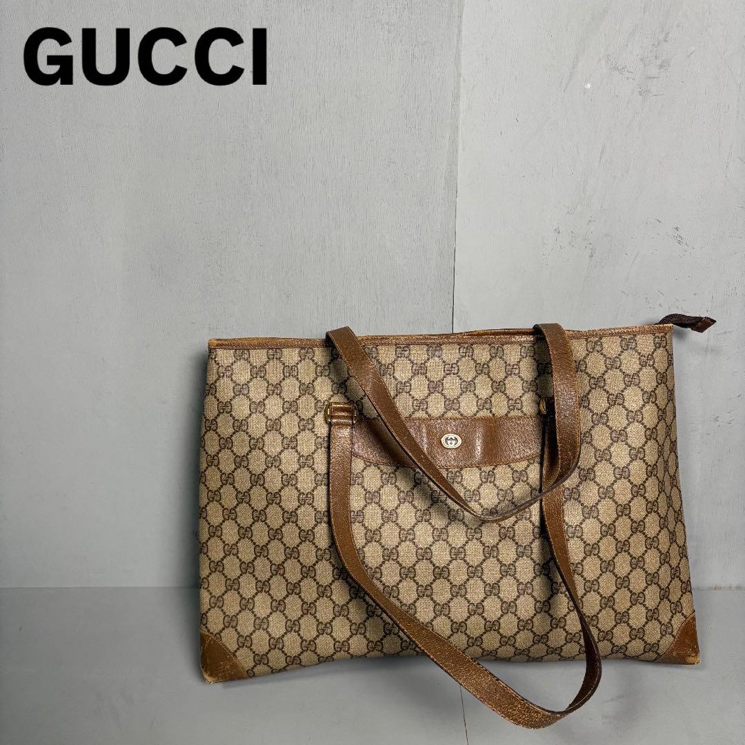 GUCCI トートバッグ　PVC 総柄　肩掛け　ワンショルダー
