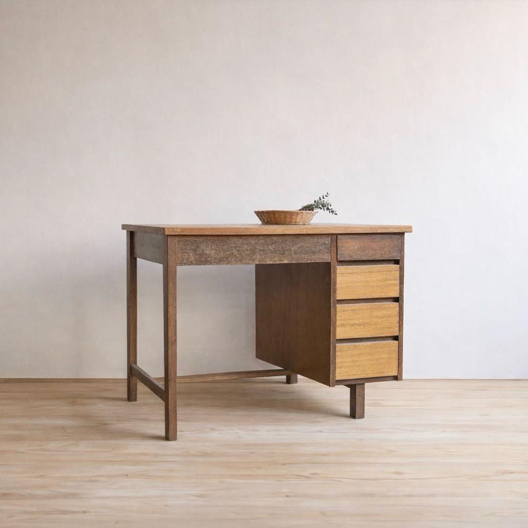 木製デスク　机　作業机　古道具　古家具　ビンテージ　アンティーク　レトロ