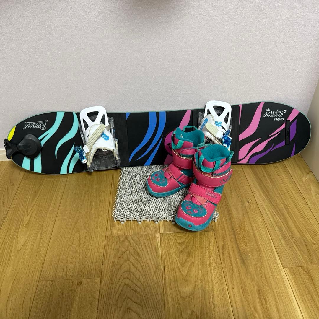バートンのキッズスノーボード　100センチセット