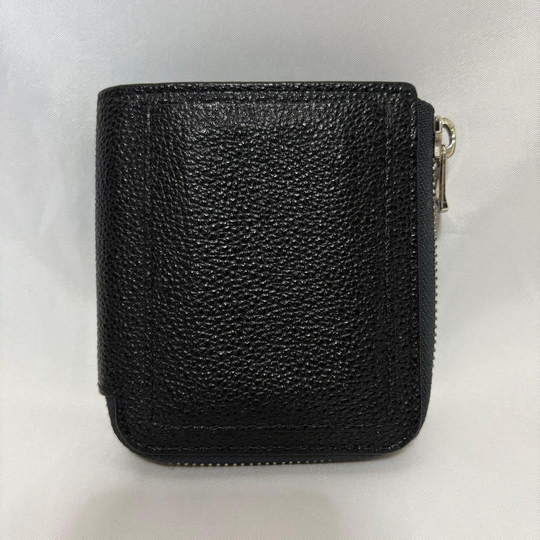 【美品】ITTI イッチ ブラック レザー シボ革 ラウンドジップ 折り財布