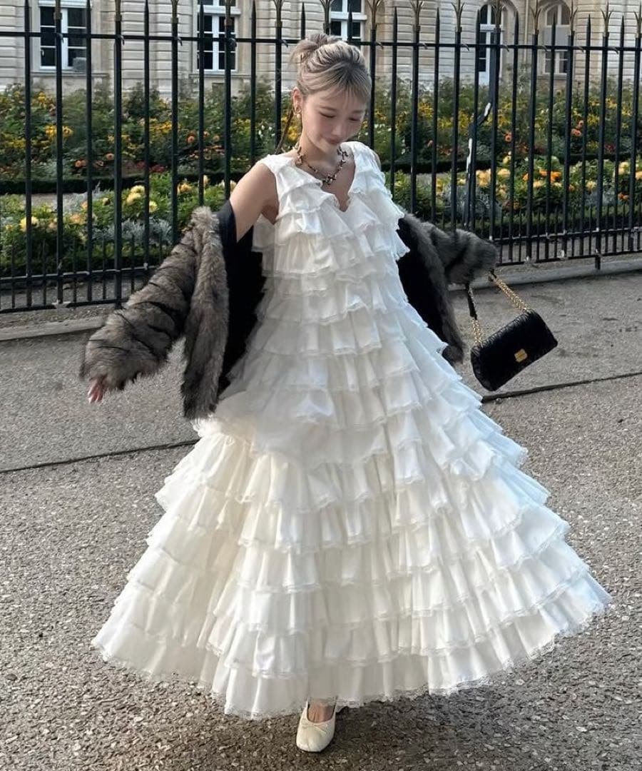 treat ürself angel wings long dress