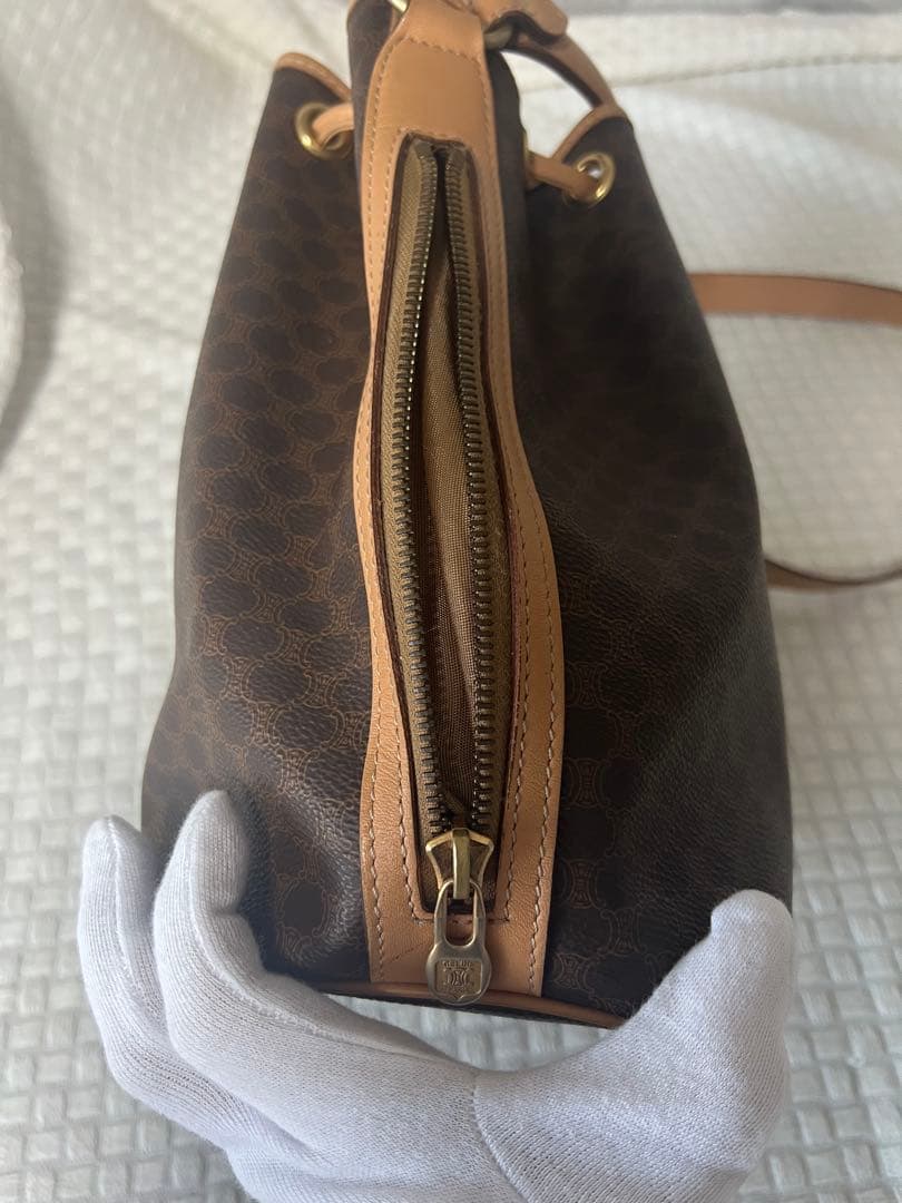 セリーヌのマカダム柄巾着型2WAYバッグ