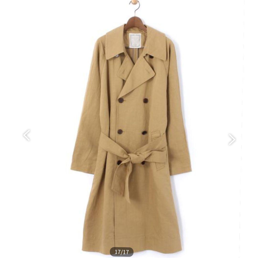 ビアズリー　ユルトレンチコート　キャメル　フリーサイズ
