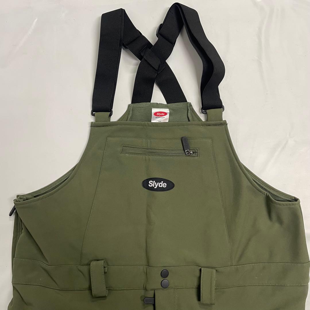 Slyde スノーボードウェア ビブパンツ L カーキ 22SNSLY004