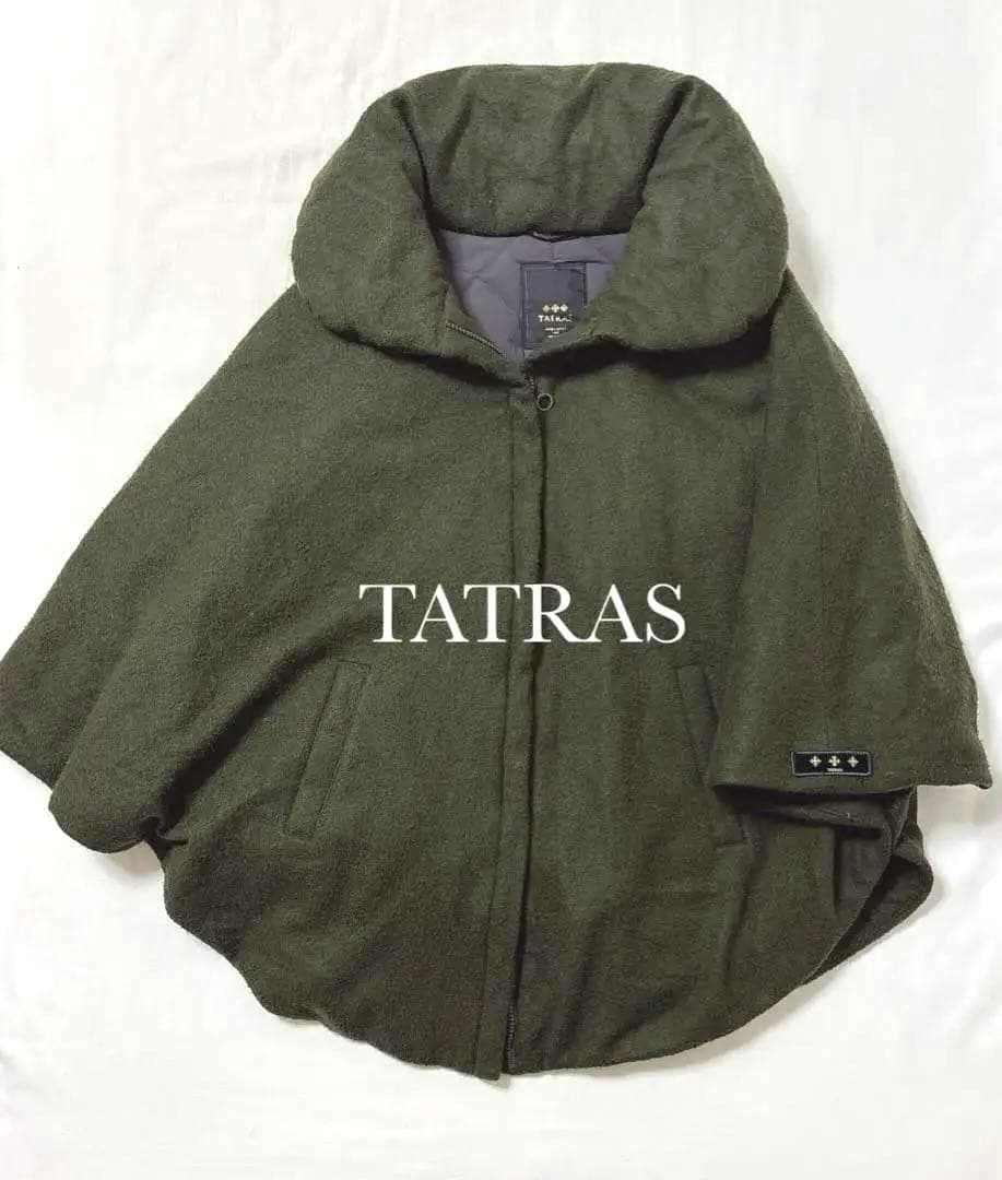 2/14終◆高級大きいサイズ【TATRAS】04 ウール モヘヤ ポンチョダウン